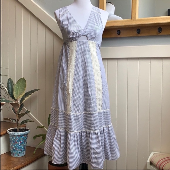 Thakoon Cotton Crochet Inset Midi Dress - Picture 4 of 10